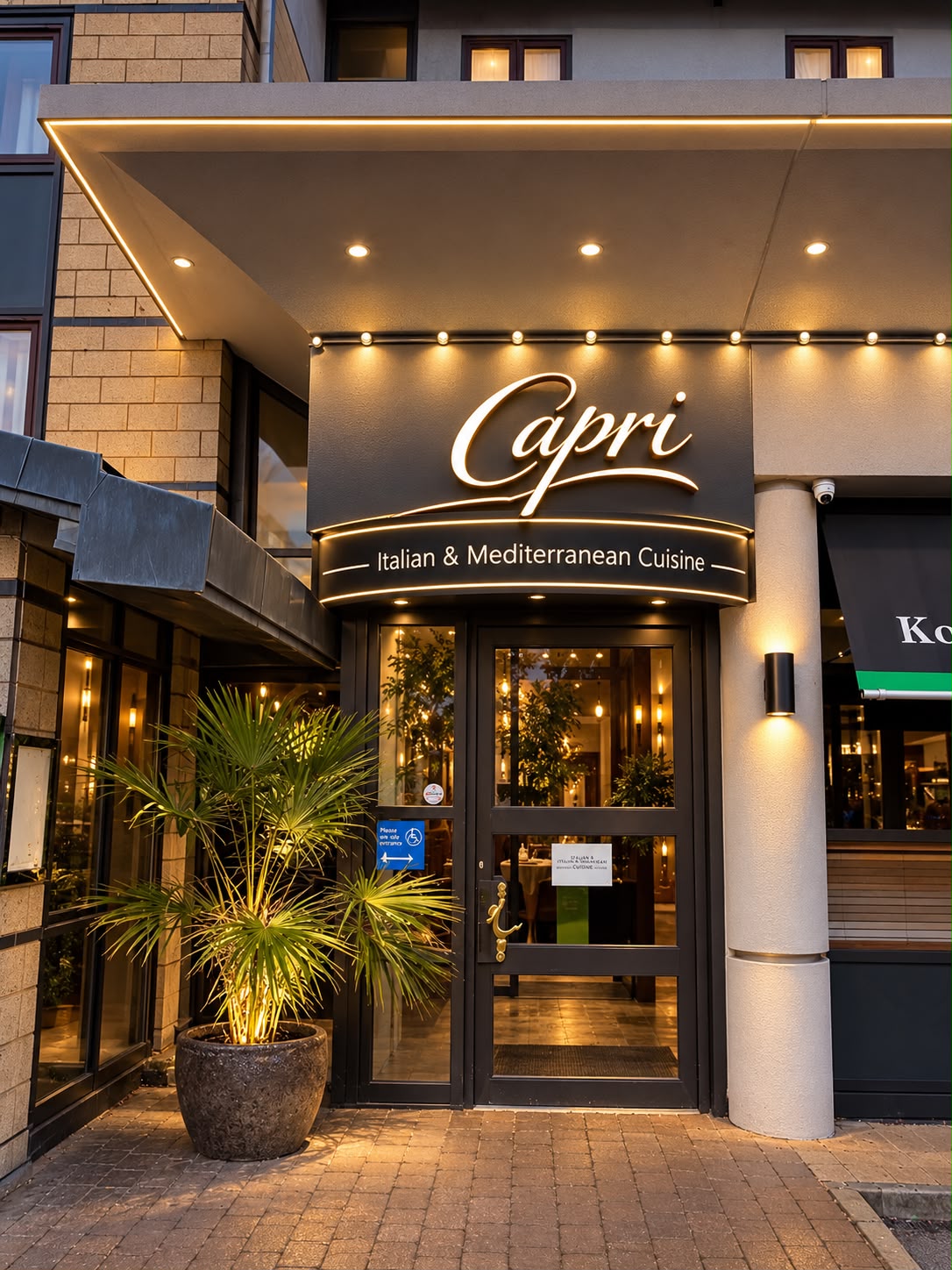 Capri at Leeds restaurant entrance