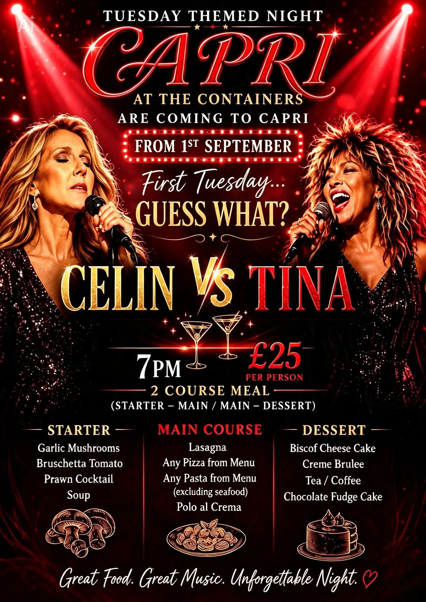 Tuesday themed night at Capri at the Containers poster